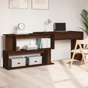 Fowey Wooden Laptop Desk Corner In Brown Oak