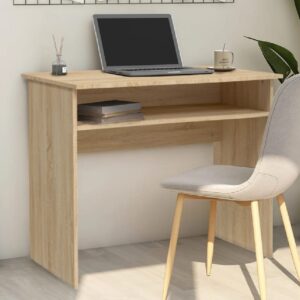 Angleton Wooden Laptop Desk With 1 Shelf In Sonoma Oak