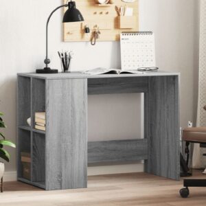 Knutsford Wooden Laptop Desk With 4 Shelves In Grey Sonoma