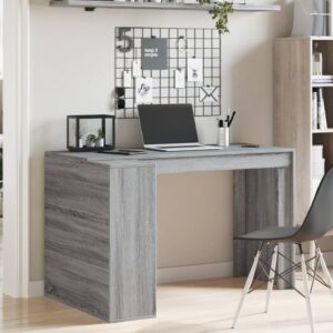 Kokomo Wooden Laptop Desk With 4 Shelves In Grey Sonoma