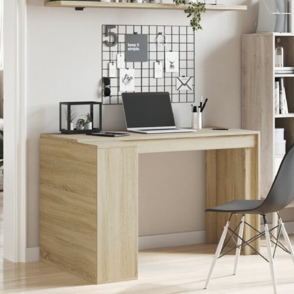 Kokomo Wooden Laptop Desk With 4 Shelves In Sonoma Oak