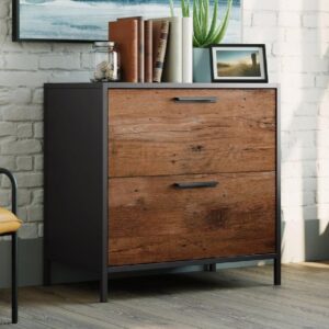 Beckley Wooden Office Cabinet With 2 Drawers In Vintage Oak