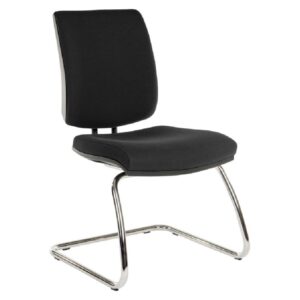 Earlville Fabric Home And Office Chair With Chrome Legs In Black