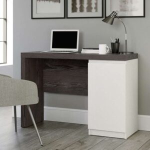 Hayward Wooden Laptop Desk In Charcoal Ash And Pearl Oak