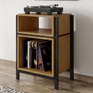 Linxi Wooden Office Cabinet With 2 Shelves In Oak