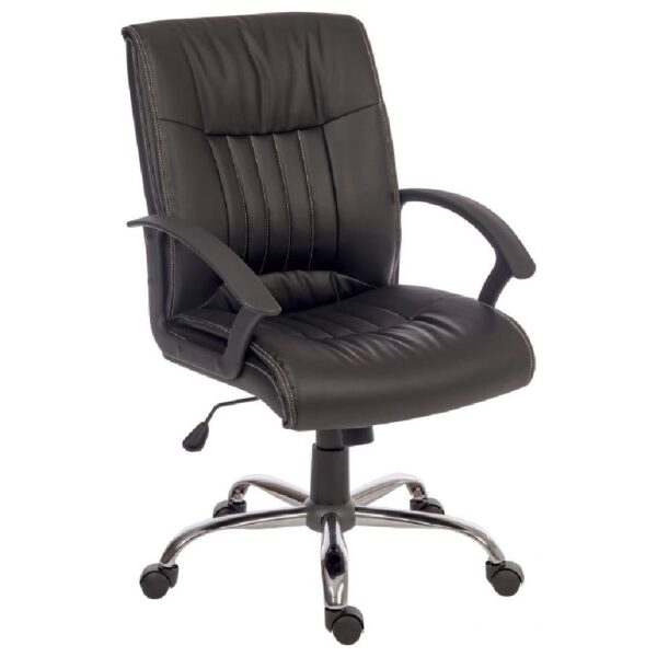 Mandan Leather Home And Office Chair In Black