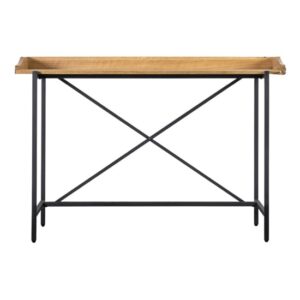 Powell Wooden Laptop Desk In Natural With Black Metal Frame