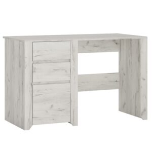 Alink Wooden Laptop Desk With 3 Drawers In White