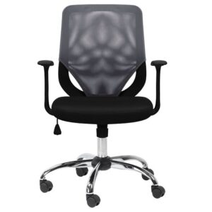 Albany Fabric Home And Office Chair With Chrome Base In Grey