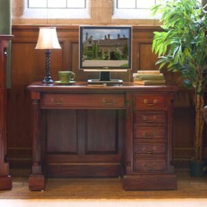 Belarus Single Pedestal Computer Desk In Mahogany