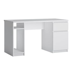 Felton Wooden Laptop Desk With 1 Door 1 Drawer In White