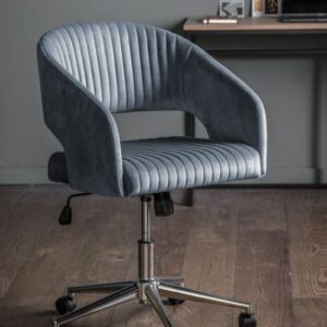 Marry Velvet Swivel Home And Office Chair In Charcoal