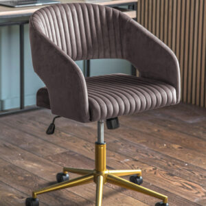 Marry Velvet Swivel Home And Office Chair In Grey