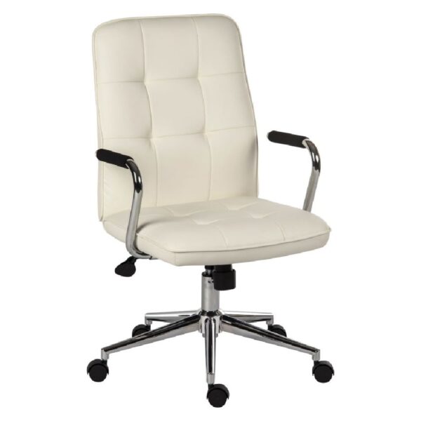 Papillion Leather Home And Office Chair In White