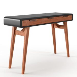 Portland Wooden Laptop Desk In Gloss Black And Oak