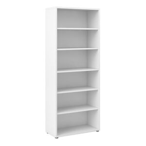 Prax 5 Shelves Home And Office Bookcase In White