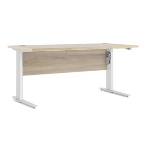 Prax Electric 150cm Computer Desk In Oak With White Legs